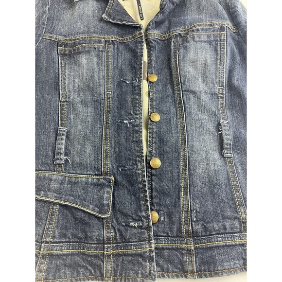 Vigoss Studio Women's Jacket Blue Trucker Denim Jean Lined Large - Picture 5 of 10